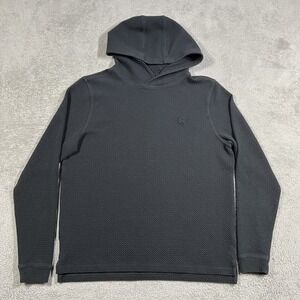 Pins and Aces Hoodie Mens Medium Golf Waffle Knit Obsidian Pullover Performance